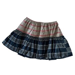 Urban Outfitters Urban Renewal Remade Striped Ruffle Mini Skirt Sz Medium/Large